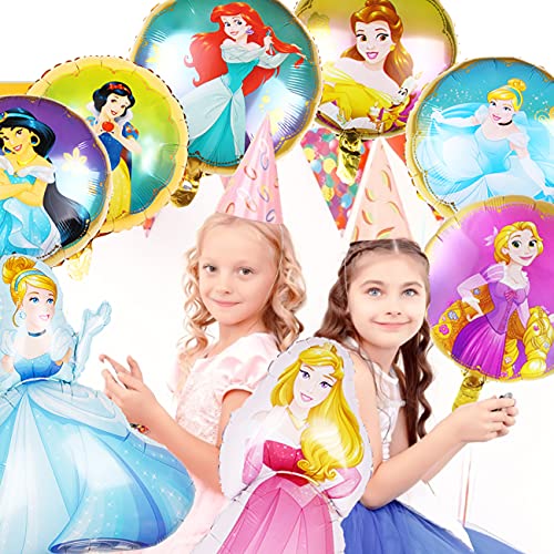 Miotlsy Globo Princesa Disney- Partido 12PCS Cenicienta, Campana, Blancanieves , Bella Durmiente &Reina de las Nieves, Globos Cumpleaños Decoracion de Princesa Baby Shower