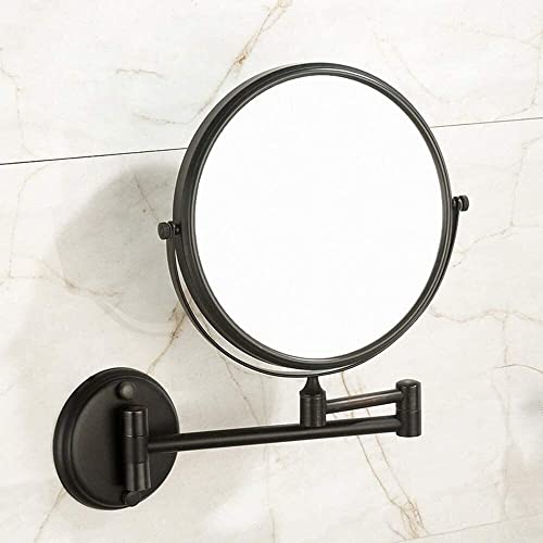 Mirrors Cosmetic Vanity Black Retro European 8-Inch Makeup 3 Times Magnification Tabletop (Color : Black， Size : 8 Inches 3X)