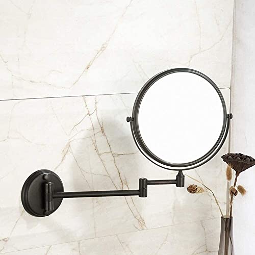 Mirrors Cosmetic Vanity Black Retro European 8-Inch Makeup 3 Times Magnification Tabletop (Color : Black， Size : 8 Inches 3X)