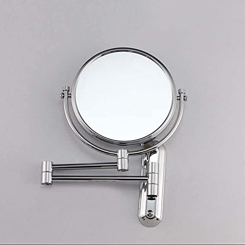 Mirrors Vanity 10x Magnification 8 Inch Makeup Metal Beauty Folding Telescopic Tabletop (Color : Silver， Size : 8 Inches 10X)