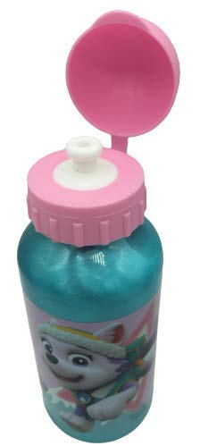 ML Una Botella de Agua de Aluminio, Patrulla Canina cantimplora Aluminio a Prueba de Fugas sin BPA para Levar a la Escuela y Deportes 450ml (Rosa)