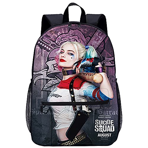 Mochila 3D Hombre Mochilas Escuadrón Suicida: Harley Quinn Adecuado para: estudiantes de primaria y secundaria, la mejor opción para viajes al aire libre Tamaño: 45x30x15 cm / 17 pulgadas mochila i