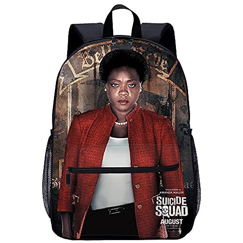 Mochila 3D mochila para niño Escuadrón Suicida: Amanda Waller Adecuado para: estudiantes de primaria y secundaria, la mejor opción para viajes al aire libre Tamaño: 45x30x15 cm / 17 pulgadas Mochila