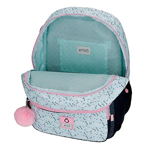 Mochila Enso Girl Power Doble Compartimento con Carro, Azul, 32x44x22 cm