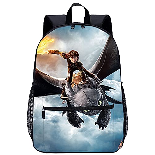 Mochila Infantil con 3D Mochilas Escolares para Niñas y Niños Cómo entrenar a tu dragón Adecuado para: estudiantes de primaria y secundaria, la mejor opción para viajes al aire libre Tamaño: 45x30x1