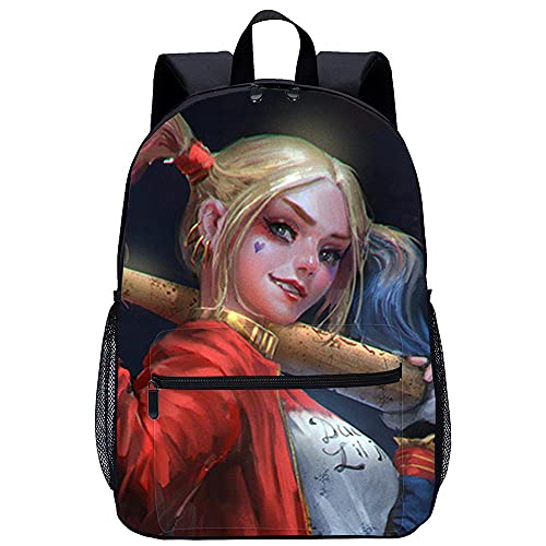 Mochila Infantil con 3D Mochilas Escolares para Niñas y Niños de-Harley Quinn-Adecuado para: estudiantes de primaria y secundaria, la mejor opción para viajes al aire libre-Tamaño: 45x30x15 cm / 17