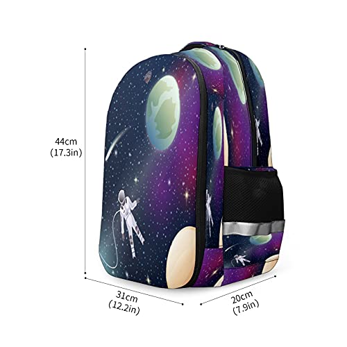 Mochila para niños unisex con dibujos animados para estudiantes escolares, impermeable, para astronauta y espacio-universo planeta