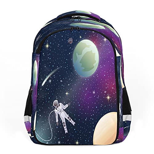 Mochila para niños unisex con dibujos animados para estudiantes escolares, impermeable, para astronauta y espacio-universo planeta