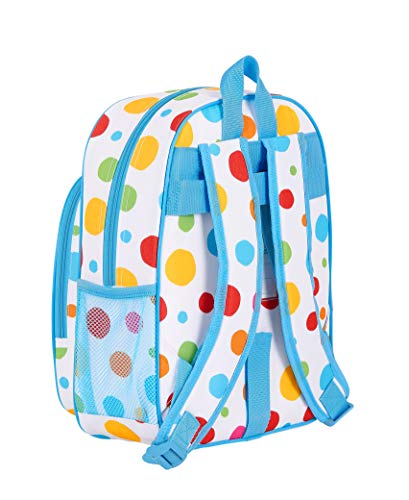 Mochila Safta Escolar Infantil Animada de Cleo y Cuquin, 260x110x340mm, Blanco/ Multicolor