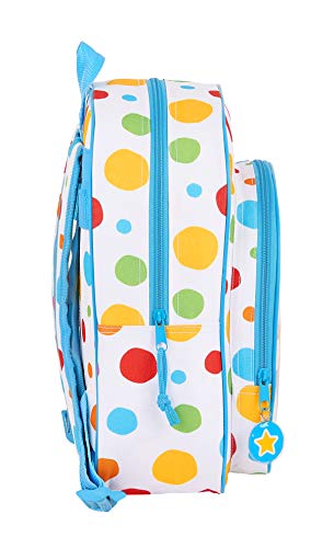 Mochila Safta Escolar Infantil Animada de Cleo y Cuquin, 260x110x340mm, Blanco/ Multicolor