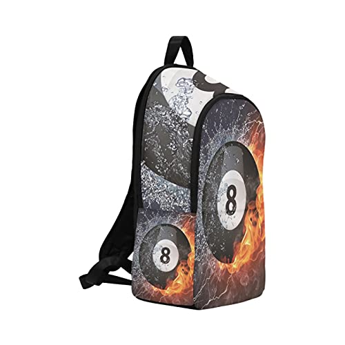 Mochilas Escolares para Mujer Número Ocho Bola de Billar Espíritus en Agua de Fuego Durable Resistente al Agua Bolso clásico para Senderismo Mochilas Escolares para niños para adol