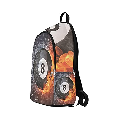 Mochilas Escolares para Mujer Número Ocho Bola de Billar Espíritus en Agua de Fuego Durable Resistente al Agua Bolso clásico para Senderismo Mochilas Escolares para niños para adol