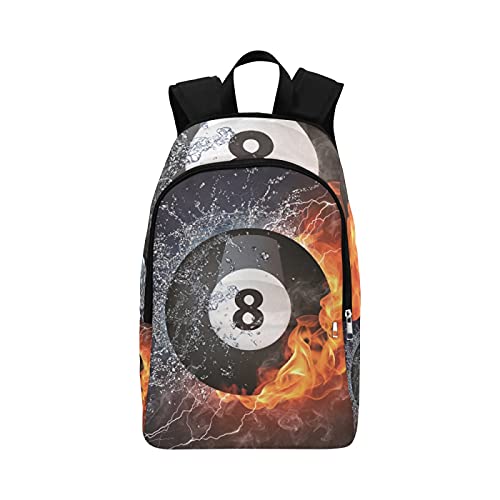 Mochilas Escolares para Mujer Número Ocho Bola de Billar Espíritus en Agua de Fuego Durable Resistente al Agua Bolso clásico para Senderismo Mochilas Escolares para niños para adol