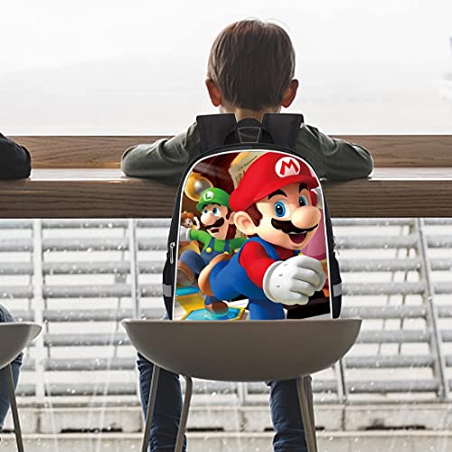 Mochilas Super Mario Hanel-Mochila Escolar para niños Mochila Escolar Mario Mochila Escolar de Dibujos Animados en 3D de Mario Bros para niños Estudiantes de Primaria y Secundaria