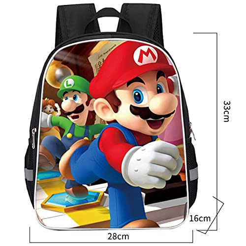 Mochilas Super Mario Hanel-Mochila Escolar para niños Mochila Escolar Mario Mochila Escolar de Dibujos Animados en 3D de Mario Bros para niños Estudiantes de Primaria y Secundaria