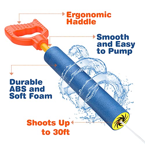 MoKo 6PZS Pistolas de Agua, Juguetes Acuáticos y Tiradores de Espuma y Plástico para Adultos Niños, para Juegos de Disparo Aire Libre Piscina Playa Verano, Azul Rojo Verde y Amarillo