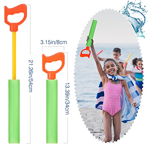 MoKo 6PZS Pistolas de Agua, Juguetes Acuáticos y Tiradores de Espuma y Plástico para Adultos Niños, para Juegos de Disparo Aire Libre Piscina Playa Verano, Azul Rojo Verde y Amarillo