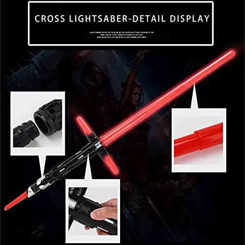 MOMAMOM Star Wars ​Sable Láser Extensible De Kylo REN Doble Hoja Led Y Sonid Espadas Laser De Juguete​Láser Telescópicas Sable Luz Sabre Láser Retráctil​Extensibles Plegables Niños Blue