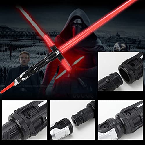 MOMAMOM Star Wars ​Sable Láser Extensible De Kylo REN Doble Hoja Led Y Sonid Espadas Laser De Juguete​Láser Telescópicas Sable Luz Sabre Láser Retráctil​Extensibles Plegables Niños Blue