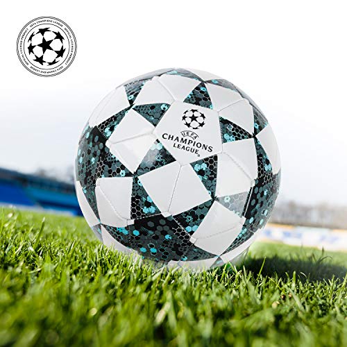 Mondo Toys 13846 - Balón de fútbol para Hombre, Talla 5, 400 g, Color Blanco, Negro y Azul