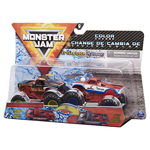 Monster Jam 2020 Color Change 1:64 Scale 2-Pack El Toro Loco Black vs. Cyclops