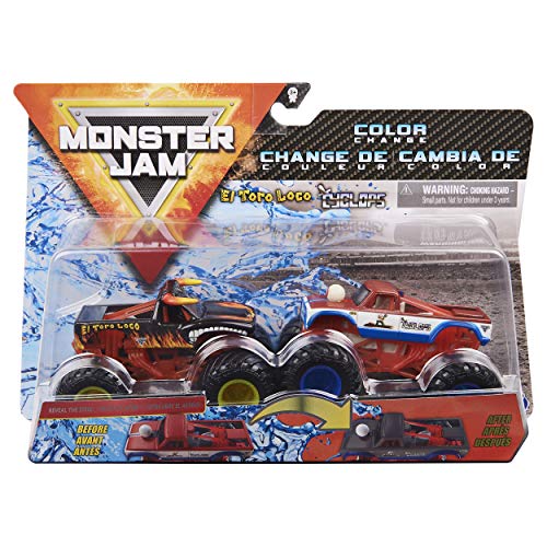 Monster Jam 2020 Color Change 1:64 Scale 2-Pack El Toro Loco Black vs. Cyclops