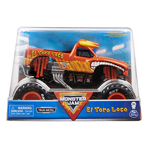 Monster Jam, Collector Die-Cast Vehicle, Scale Official El Toro Loco Monster Truck, vehículo de coleccionista Fundido a presión, Escala 1:24 (Spin Master 6060892)