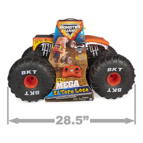 Monster Jam, MEGA El Toro Loco - Camión monstruo de control remoto para niños y adultos, escala 1:6