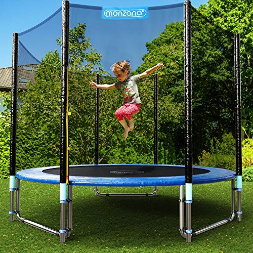 Monzana Trampolin Cama elástica Ø 183cm Set Completo Red de Seguridad Cubierta de Borde Accesorios