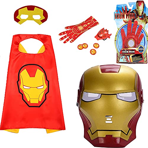 morningsilkwig Conjuntos De Disfraces De Superhéroe Máscara de los Vengadores de Marvel Máscara de Iron Man Disfraz brillante Máscara de ojos de luz Superhéroe Iron man Party Máscara de cosplay