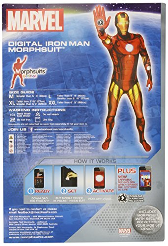 Morphsuits - Disfraz iron man adultos, talla L (MLZIRL)