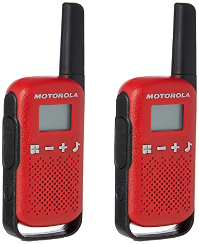 Motorola T42 RED - Walkie Talkie PMR446, 16 Canales, Alcance 4 km, Rojo, 2 Unidades