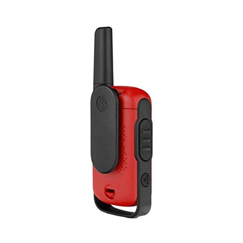 Motorola T42 Red - Walkie Talkie PMR446, 16 Canales, Alcance 4 km, Rojo, 2 Unidades + Amazon Basics - Pilas alcalinas AAA 'Performance' (Paquete de 12) - Diseño Variable