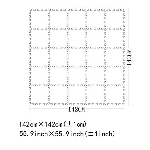 MQIAOHAM Esterilla Puzzle de Fitness-25 losas de EVA Espuma Alfombrilla Protectora Protección para el Suelo para máquinas de Deporte y gimnasios sobre el Piso Fácil de Limpiar Blanco CDW101G301025