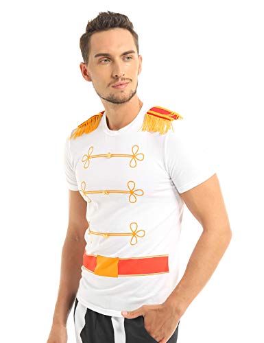 MSemis Disfraz Príncipe Encandador para Hombres Disfraces Halloween Adulto Cosplay Cenicienta Traje Disfraces Principe Medieval Chicos Halloween Carnaval Blanco Small