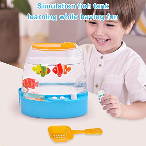 Mudicy Acuario de Juguete eléctrico Interactivo para niños Robofish Activado por batería Robot Fish Toy Childen Child Robot Gift Alimentación y natación como un pez Real