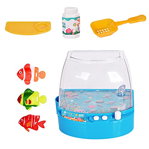 Mudicy Acuario de Juguete eléctrico Interactivo para niños Robofish Activado por batería Robot Fish Toy Childen Child Robot Gift Alimentación y natación como un pez Real