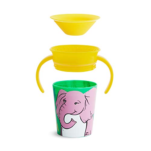 Munchkin Miracle 360 grados Wildlove Vaso de Entrenamiento con Asas, Set de 1, Elefante, 177 ml