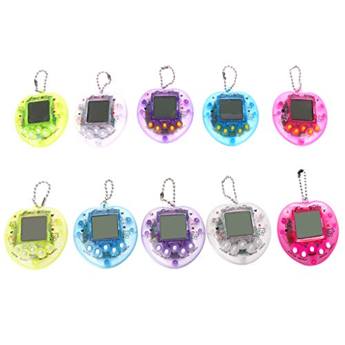 MYBOON Cute Heart Shape LCD Virtual Digital Pet Máquina de Juego electrónica con Llavero Máquina de Juego de Mascotas electrónica