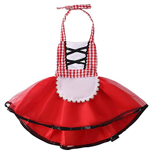 MYRISAM Disfraz de Caperucita Roja Vestido de Princesa tutú con Capa para Niña Bebé Disfraces de Carnaval Halloween Cosplay Navidad Cumpleaños Fiesta Trajes 3-6 Meses