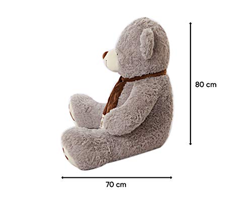 MyTeddyWorld Oso de Peluche Gigante Martin 120-180 cm - Gris 160 cm Enorme Grandes Peluches Suaves Muñecas Peluches Peluches Niños Niños Adultos Novia Regalo de cumpleaños de Navidad