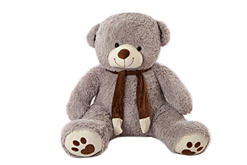 MyTeddyWorld Oso de Peluche Gigante Martin 120-180 cm - Gris 160 cm Enorme Grandes Peluches Suaves Muñecas Peluches Peluches Niños Niños Adultos Novia Regalo de cumpleaños de Navidad