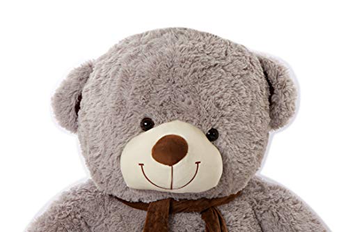 MyTeddyWorld Oso de Peluche Gigante Martin 120-180 cm - Gris 160 cm Enorme Grandes Peluches Suaves Muñecas Peluches Peluches Niños Niños Adultos Novia Regalo de cumpleaños de Navidad