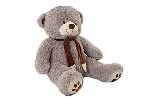 MyTeddyWorld Oso de Peluche Gigante Martin 120-180 cm - Gris 160 cm Enorme Grandes Peluches Suaves Muñecas Peluches Peluches Niños Niños Adultos Novia Regalo de cumpleaños de Navidad