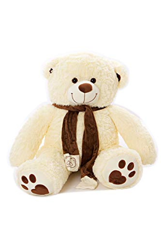 MyTeddyWorld Oso Gigante de Peluche Martin 120-180 cm - Blanco 120 cm Enorme Peluches Grandes y Suaves Muñecas Peluches Peluches Niños Niños Adultos Novia Regalo de cumpleaños de Navidad