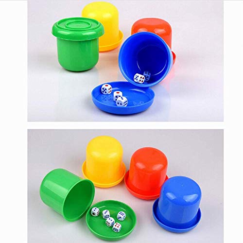 N-K PULABO Mini Professional Dice Roller Cups Bandeja con 5 dados, color aleatorio, asequible y duradero