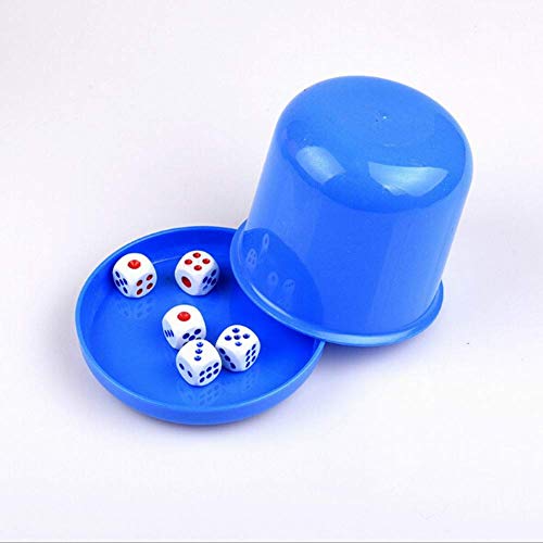 N-K PULABO Mini Professional Dice Roller Cups Bandeja con 5 dados, color aleatorio, asequible y duradero