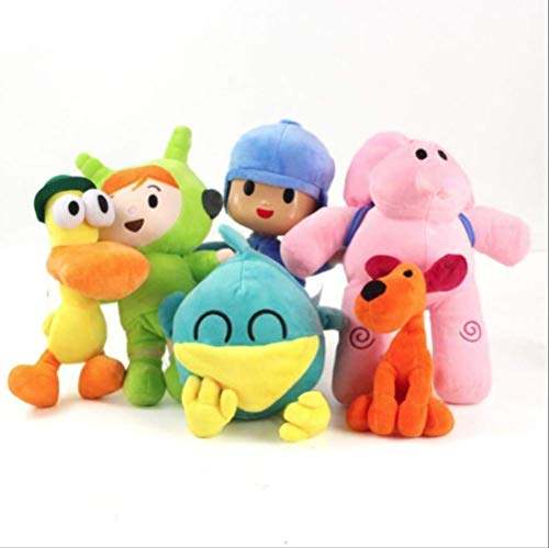 NA 15-25cm Peluches De Dibujos Animados Juguetes Aficiones Loula Elly Pato Pocoyo Peluche, Navidad Halloween Regalo De Cumpleaños 15-25cm 6 Piezas