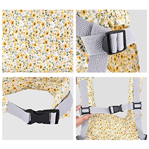 Nabance Muñeca Transporte Doll Carrier Trasera Algodón Sling para Niños de Hasta 18 Meses Patrón Floral Amarillo