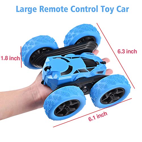 Nabance Stunt Coche Teledirigido Anfibio 2.4GHz Stunt RC Juguetes Control Remoto de 360 Grados Coche para con Luces LED Regalo con Destornillador Coche Teledirigido Recargable para Niños